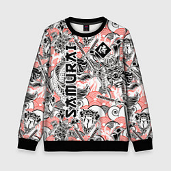 Свитшот детский Самурай татуировки, цвет: 3D-черный