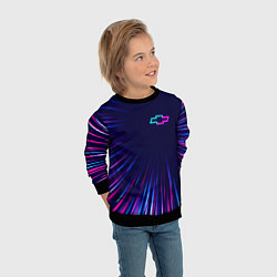 Свитшот детский Chevrolet neon speed lines, цвет: 3D-черный — фото 2