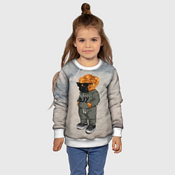 Свитшот детский Медведь в маске, цвет: 3D-белый — фото 2