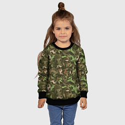Свитшот детский Олени и дубовые листья - камуфляж, цвет: 3D-черный — фото 2