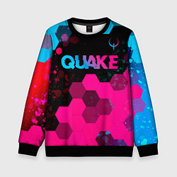 Детский свитшот Quake - neon gradient: символ сверху