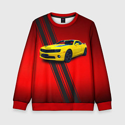 Свитшот детский Спортивный американский автомобиль Chevrolet Camar, цвет: 3D-красный