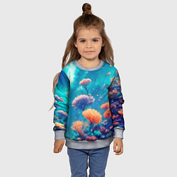 Свитшот детский Океанские глубины, цвет: 3D-меланж — фото 2