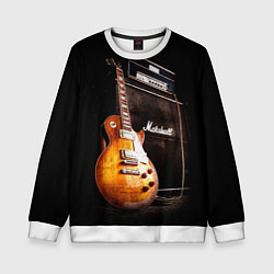 Свитшот детский Рокерская гитара, цвет: 3D-белый