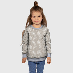 Свитшот детский Белый укроп на серо-бежевом фоне, цвет: 3D-меланж — фото 2