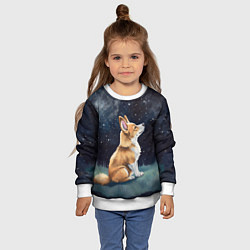 Свитшот детский Корги и звездное небо - акварель, цвет: 3D-белый — фото 2