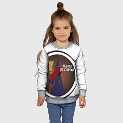 Свитшот детский Ведьма и ночь, цвет: 3D-меланж — фото 2