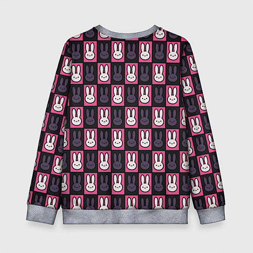 Детский свитшот Ребенок идола - Кролики паттерн / 3D-Меланж – фото 2