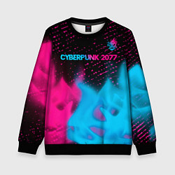 Детский свитшот Cyberpunk 2077 - neon gradient: символ сверху