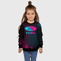 Свитшот детский Ford - neon gradient, цвет: 3D-черный — фото 2