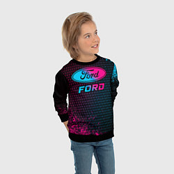 Свитшот детский Ford - neon gradient, цвет: 3D-черный — фото 2