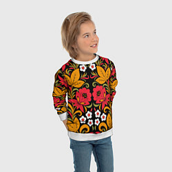 Свитшот детский Хохлома узор, цвет: 3D-белый — фото 2