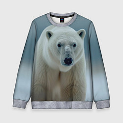 Свитшот детский Белый медведь полярный, цвет: 3D-меланж