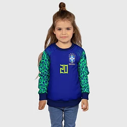 Свитшот детский Винисиус Жуниор ЧМ 2022 сборная Бразилии гостевая, цвет: 3D-синий — фото 2