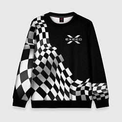 Свитшот детский Exeed racing flag, цвет: 3D-черный