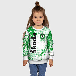 Свитшот детский Skoda auto logo, цвет: 3D-белый — фото 2