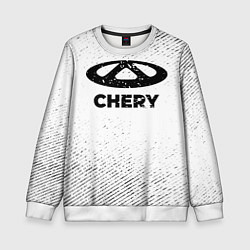 Свитшот детский Chery с потертостями на светлом фоне, цвет: 3D-белый