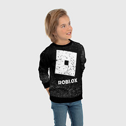 Свитшот детский Roblox с потертостями на темном фоне, цвет: 3D-черный — фото 2