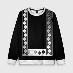 Детский свитшот Египетский орнамент на черном фоне