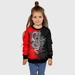 Свитшот детский Дракон с катаной, цвет: 3D-черный — фото 2