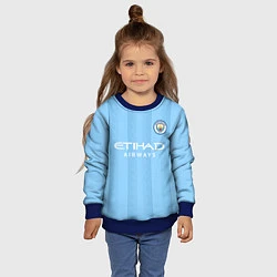 Свитшот детский Эрлинг Холанд Манчестер Сити форма 2324 домашняя, цвет: 3D-синий — фото 2
