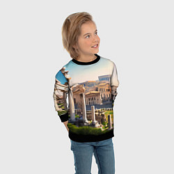 Свитшот детский Руины Рима, цвет: 3D-черный — фото 2