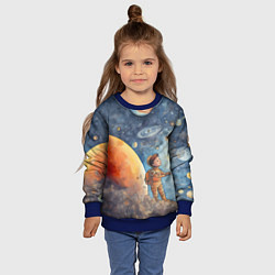 Свитшот детский Инопланетный пейзаж: арт нейросети, цвет: 3D-синий — фото 2