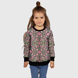 Свитшот детский Серо-розовый средневековый паттерн, цвет: 3D-черный — фото 2