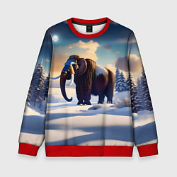 Свитшот детский Шерстистый мамонт, цвет: 3D-красный