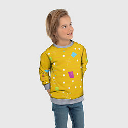 Свитшот детский Yellow abstraction, цвет: 3D-меланж — фото 2