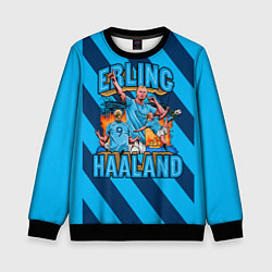 Свитшот детский Эрлинг Холанд ФК Манчестер Сити 9, цвет: 3D-черный