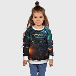 Свитшот детский Cyberpunk 2077 phantom liberty logo, цвет: 3D-белый — фото 2