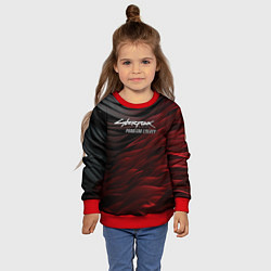 Свитшот детский Cyberpunk 2077 phantom liberty black red, цвет: 3D-красный — фото 2