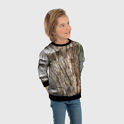 Свитшот детский Текстура коры дерева платана, цвет: 3D-черный — фото 2