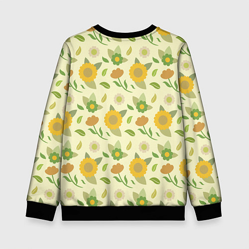 Детский свитшот Цветы лета / 3D-Черный – фото 2