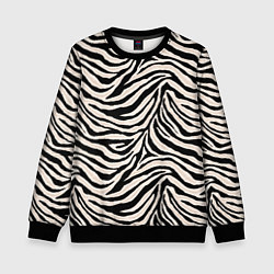Свитшот детский Полосатая шкура зебры, белого тигра, цвет: 3D-черный