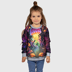 Свитшот детский Фантастическая медуза, цвет: 3D-меланж — фото 2