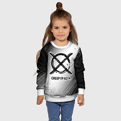 Свитшот детский CreepyPasta glitch на светлом фоне, цвет: 3D-белый — фото 2