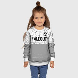 Свитшот детский Fallout glitch на светлом фоне: символ сверху, цвет: 3D-белый — фото 2
