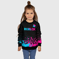 Свитшот детский Roblox - neon gradient: символ сверху, цвет: 3D-черный — фото 2