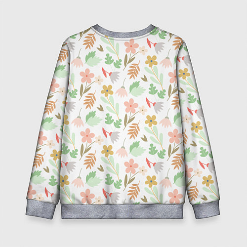 Детский свитшот Листики цветочки / 3D-Меланж – фото 2
