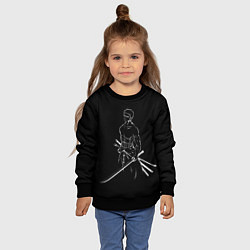 Свитшот детский Roronoa Zoro - One Piece, цвет: 3D-черный — фото 2