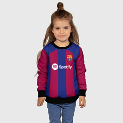Свитшот детский ФК Барселона форма 2324 домашняя, цвет: 3D-черный — фото 2
