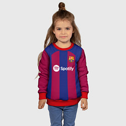 Свитшот детский Лионель Месси Барселона форма 2324 домашняя, цвет: 3D-красный — фото 2