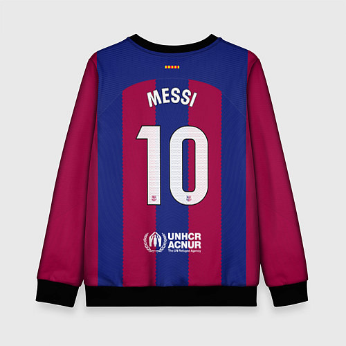 Детский свитшот Лионель Месси Барселона форма 2324 домашняя / 3D-Черный – фото 2