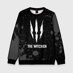 Свитшот детский The Witcher glitch на темном фоне, цвет: 3D-черный