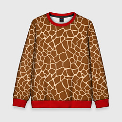 Свитшот детский Пятнистая шкура жирафа, цвет: 3D-красный