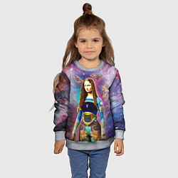 Свитшот детский Современная девушка по имени Джоконда, цвет: 3D-меланж — фото 2