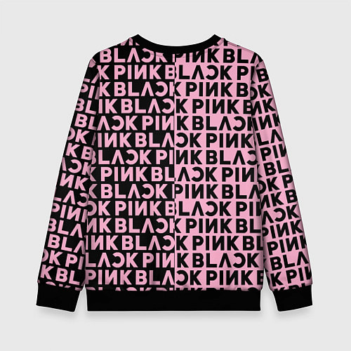 Детский свитшот Blackpink - pink text / 3D-Черный – фото 2