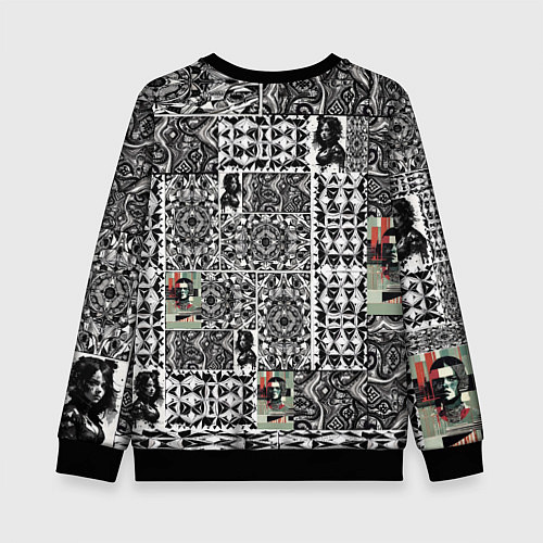 Детский свитшот Орнамент древних цивилизаций / 3D-Черный – фото 2